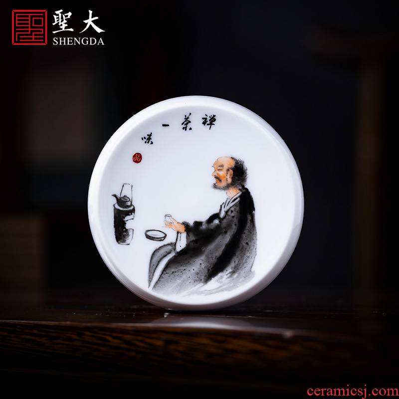 Holy big ceramic cover employ hand - made new see zen tea character saucer cover all hand jingdezhen tea accessories