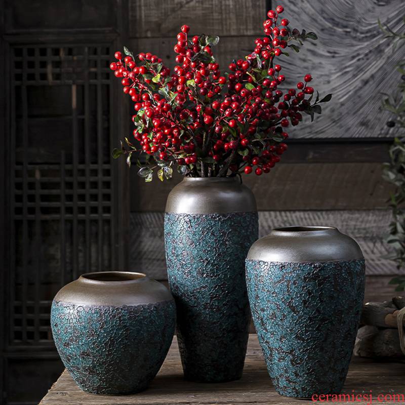 New Chinese style ceramic hydroponic ornament sitting room porch TV ark, zen table dry flower arranging flowers floret bottle furnishing articles