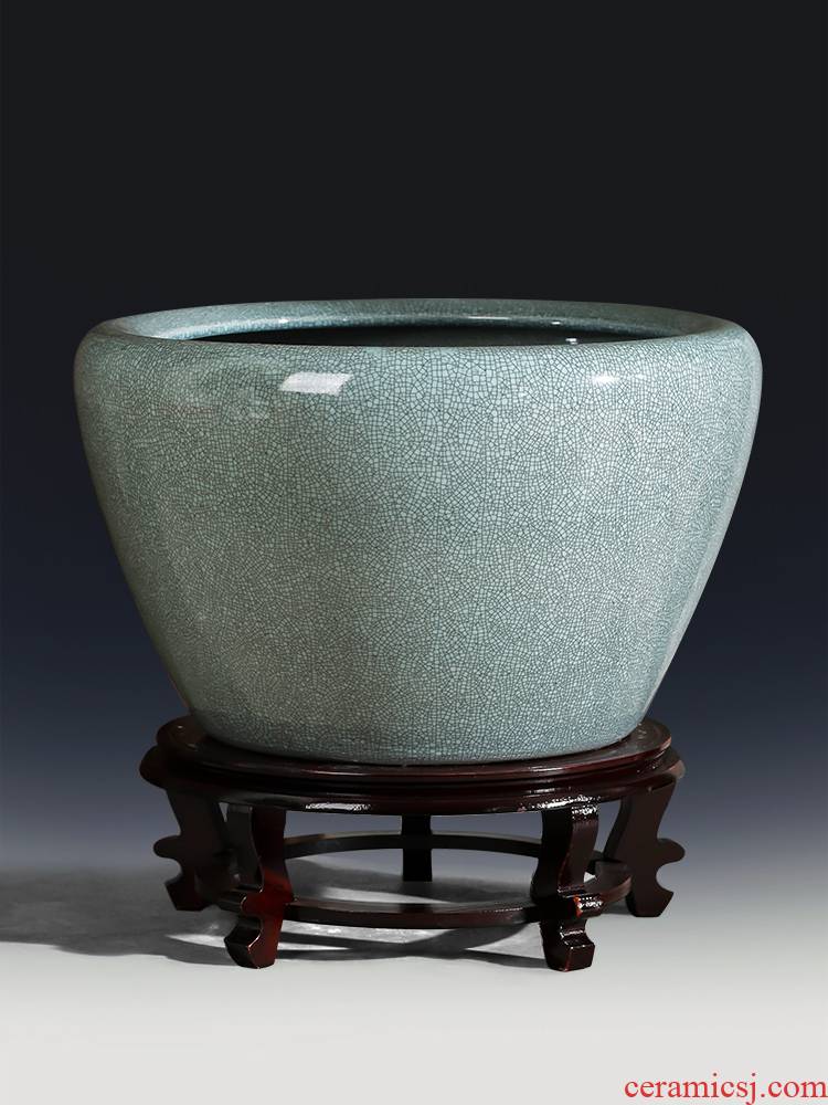 Archaize of jingdezhen ceramic aquarium turtle cylinder goldfish bowl lotus lotus basin king sitting room place, restoring ancient ways