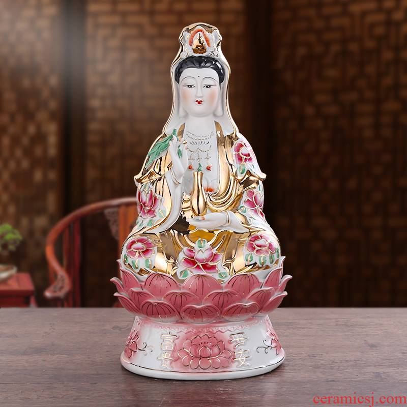 Ceramic in the south China sea guanyin Buddha embellish furnishing articles medallion town curtilage home sitting room white jade goddess of mercy