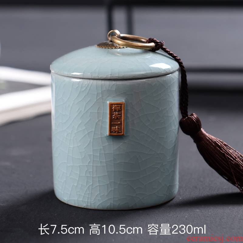 Elder brother up caddy fixings household ceramic POTS trumpet pu 'er travel tea caddy fixings portable mini storage sealed as cans