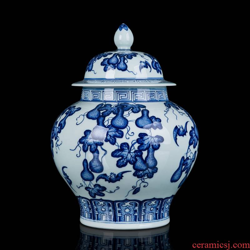The General hand made blue and white porcelain jar furnishing articles household act the role ofing is tasted sitting room adornment of jingdezhen ceramic tea pot storage jar