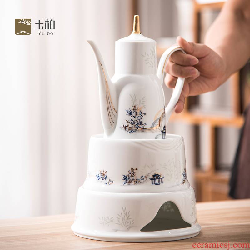 Jade BaiLingLong glaze color in wine wine 9 woolly heating jingdezhen porcelain wine wine handicraftsmen