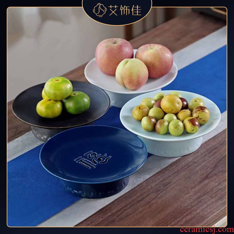 Ceramic fruit compote can drop household of Chinese style snacks sitting room dry fruit compote snack dish candy dish