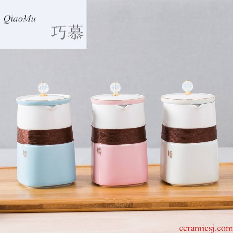Qiao mu creative ceramic crack of mercifully cup with cover filter tank cup tea cup personal cup of office
