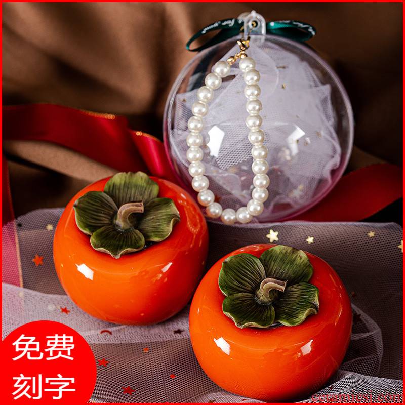 Travel carry portable ceramic persimmon persimmon wishful caddy fixings creative move fashion persimmon gift set gift boxes