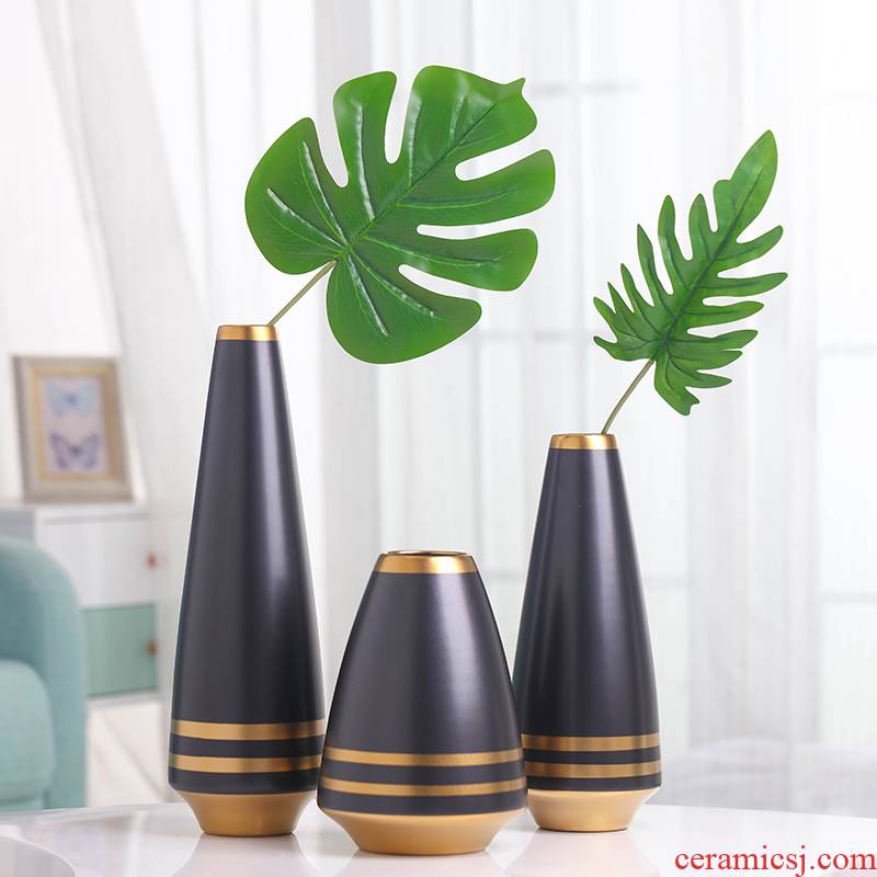 Nordic light excessive vases, flower arranging is black and white and aureate the sitting room is I and contracted creative ceramic TV ark adornment furnishing articles