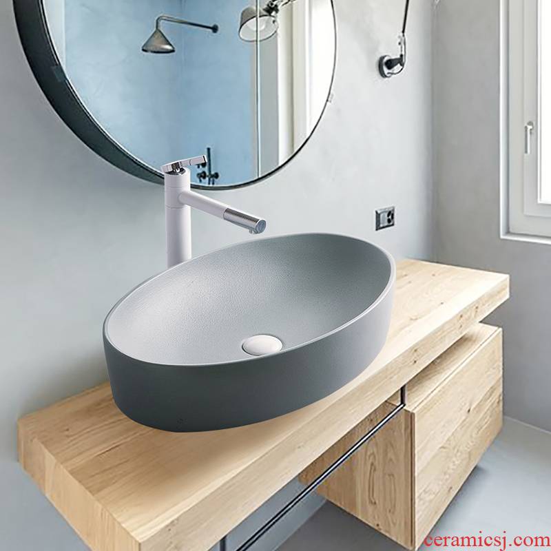 The stage basin to single Nordic ceramic face basin household birdbath simple toilet lavabo balcony lavatory basin