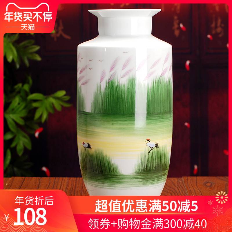 089 jingdezhen ceramic glaze vase on hand - made pastel landscape vase sitting room home furnishing articles