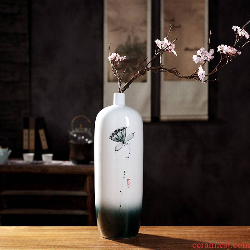 Modern ceramic vase furnishing articles of Chinese style living room dry flower flower arranging new Chinese creative zen desktop porch decoration