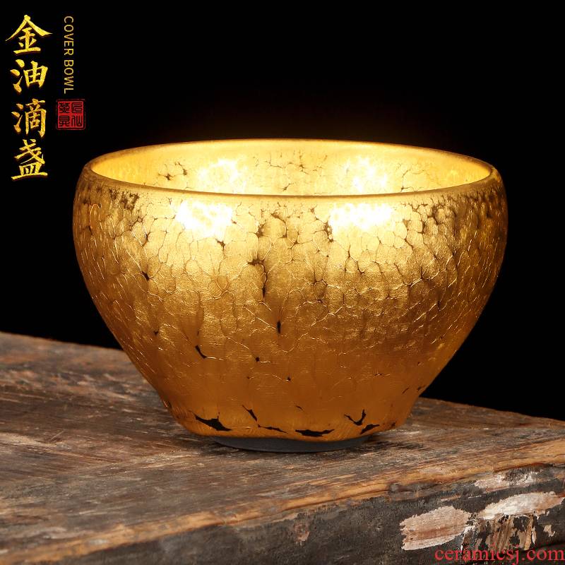 Artisan fairy famous gold oil droplets built light ceramic cups household pure manual tire iron tea master cup single cup size