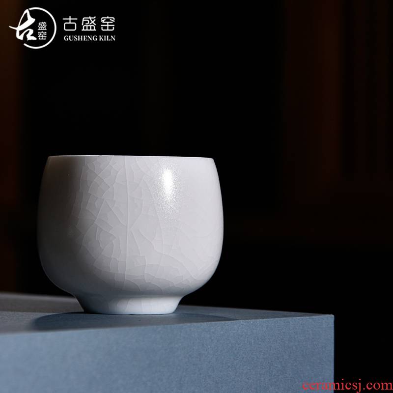 The ancient ivory white cup sample tea cup kung fu master sheng up new one thin foetus single CPU open piece of white jade porcelain cup