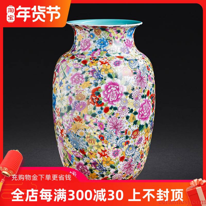 Archaize of jingdezhen ceramics colored enamel flower vases, decorative furnishing articles sitting room decoration flower arrangement craft gift