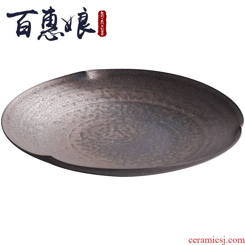 (niang coarse pottery Japanese anti hot pot of bearing dry terms plate drag the teapot plate heat insulation tray was small mini tea pot pad