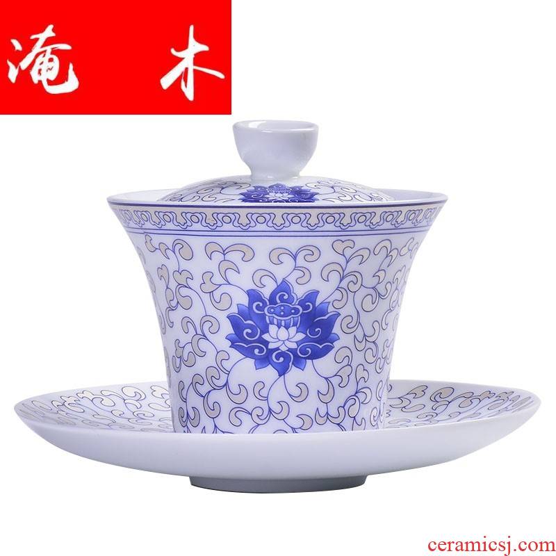 Submerged wood tureen colored enamel cups anemones kung fu tea kettle white porcelain ceramic tea bowl three tureen