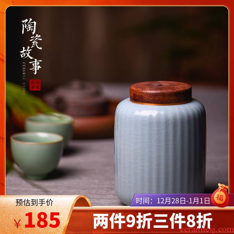 Members of the caddy fixings wooden cover large ceramic sealed as cans white tea tea tea storage tanks and POTS