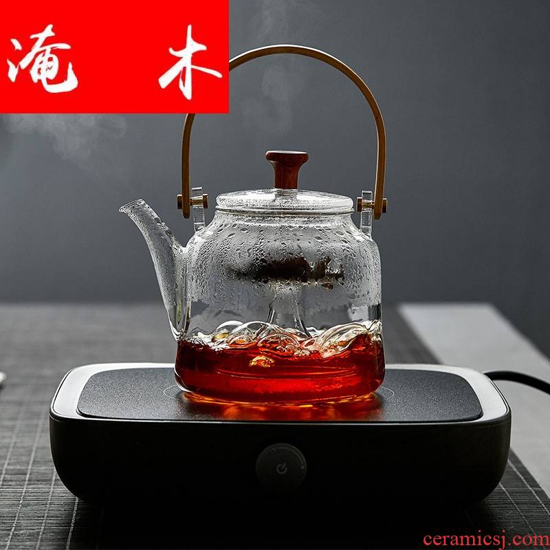 Submerged wood with thick glass boiled tea kettle teapot high - temperature heat steam steaming tea TaoLu household electricity
