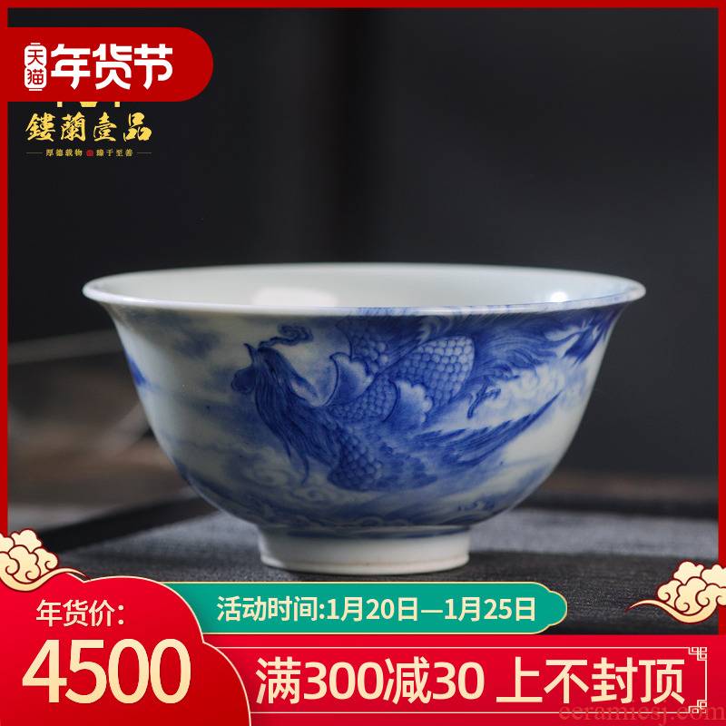 Jingdezhen ceramic all hand - made porcelain wall phoenix master cup kung fu tea cup personal tea cup