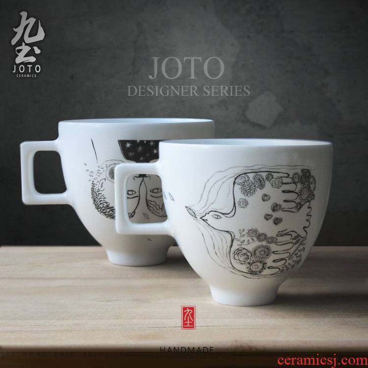 About Nine soil ins wind ceramic breakfast cup integration of design of French painter Xu Yawen coffee cup does coffee cup
