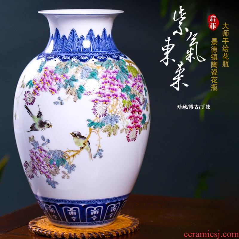 Jingdezhen ceramics masters hand draw the sabingga sukdun dergici jimbi vase home sitting room rich ancient frame study adornment