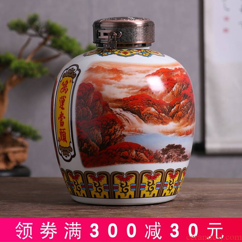 Jingdezhen domestic jar jar of ceramic terms it sealed with leading wine bottle 10 jins 20 jins