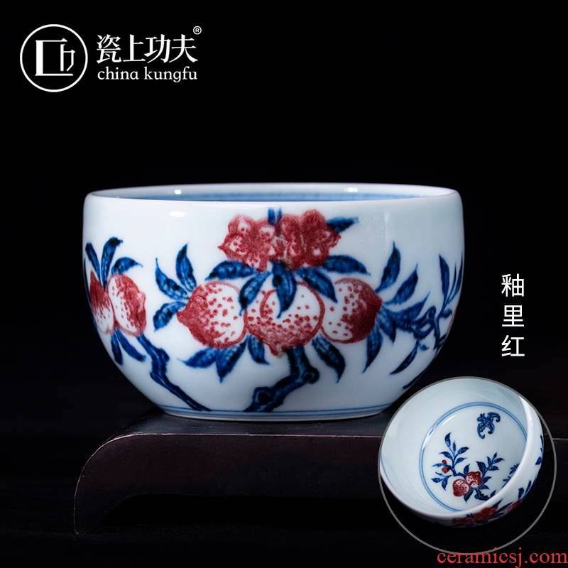 Blue and white youligong sample tea cup master of jingdezhen checking ceramic single CPU high - end cups large men