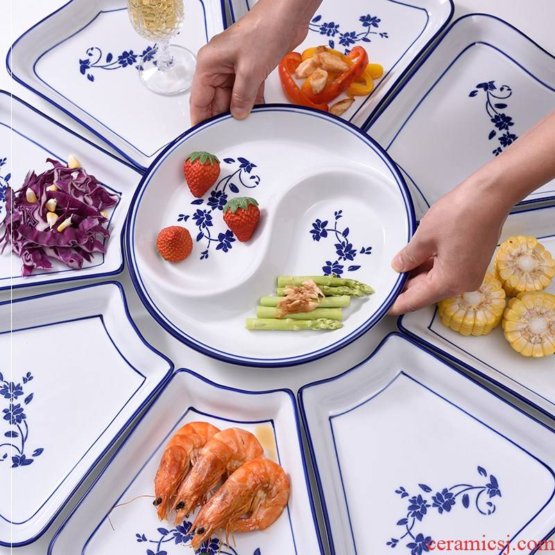 Web celebrity with 0 suit the type of ceramic tableware reunion round fan creative household combo platter round the table