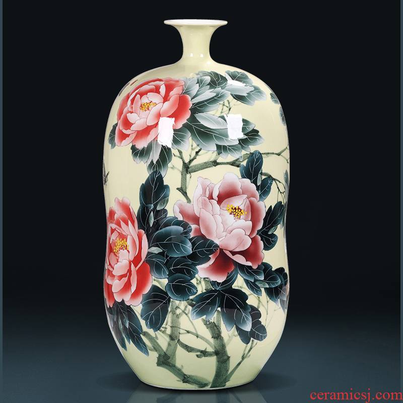 Hand - made ceramic gourd furnishing articles large vase peony 50 cm high sitting room sofa edge ark adornment jingdezhen porcelain