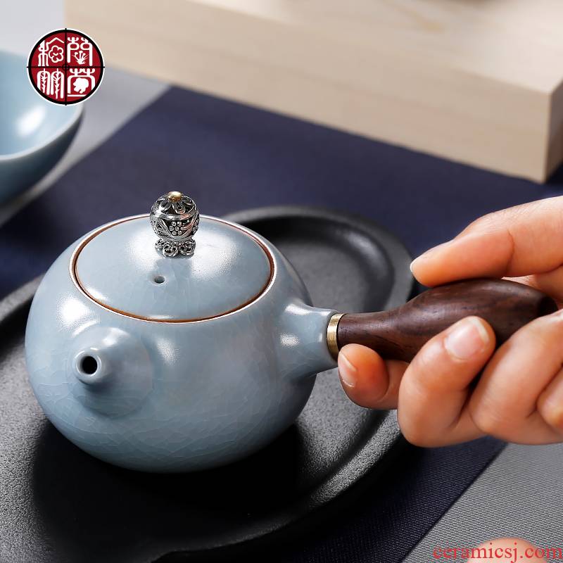 Manual cyan can open your up little teapot day piece can keep side ceramic household kung fu the pot of single pot teapot