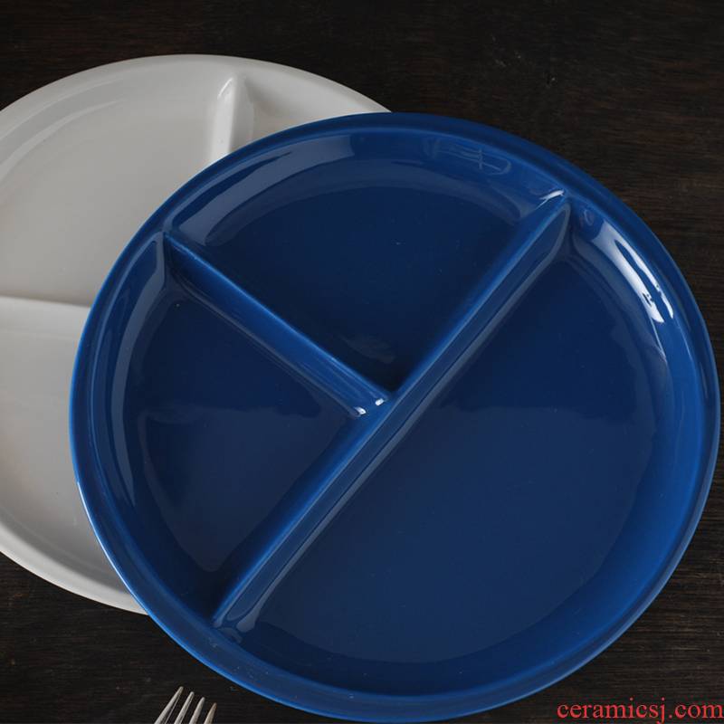 The Nordic idea ceramic three fitness plate frame plate breakfast steak salad plates separated fruit snacks