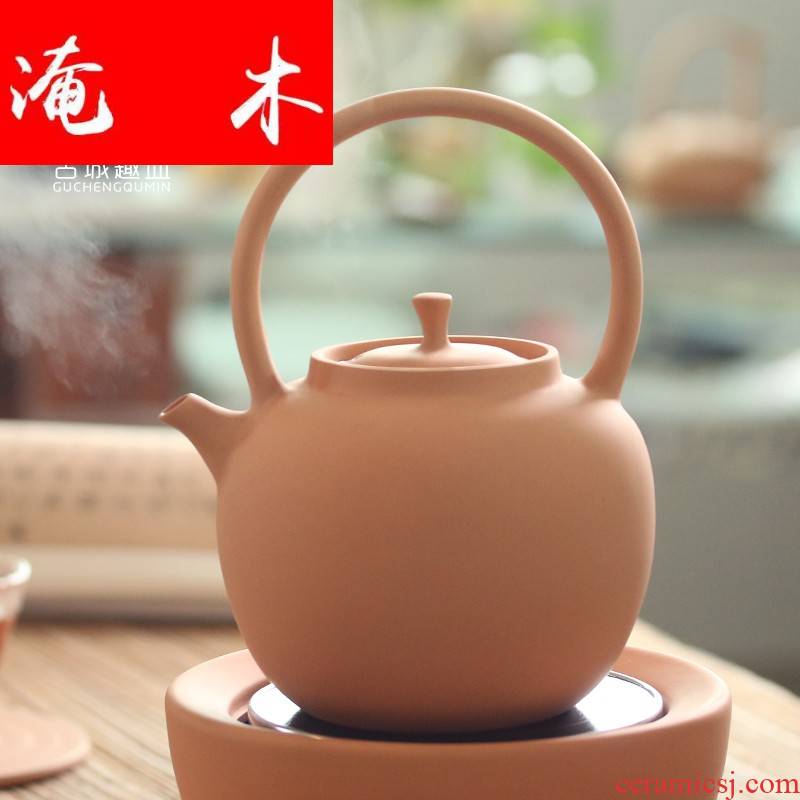 Flooded wood, red mud manual teapot girder chaozhou ceramic POTS TaoLu ceramic pot to boil tea machine coarse pottery large burn