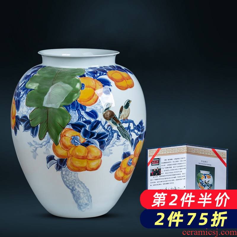 Jingdezhen ceramics hand - made gulp the best vase of new Chinese style home club sitting room adornment is placed