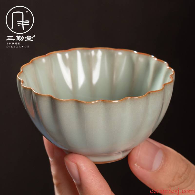 Three frequently puer tea cup tang secret # porcelain cup of jingdezhen ceramic masters cup pure big yards tea S44105 by hand