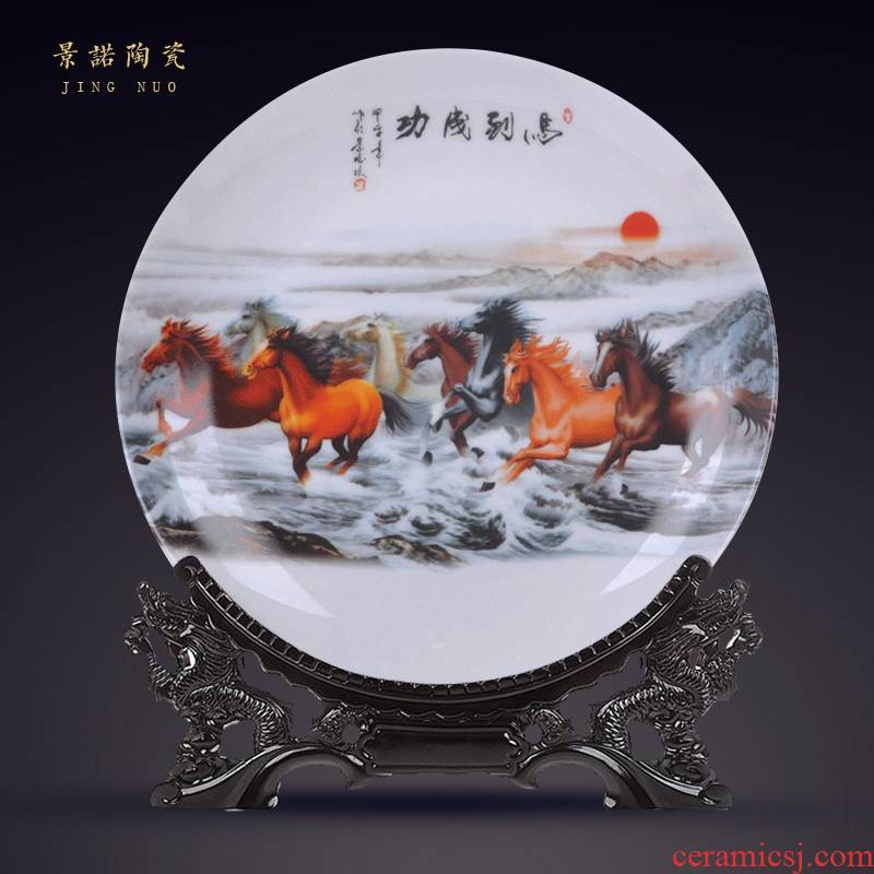 Jingdezhen porcelain modern home decoration porcelain child success sat dish dish ceramic plutus furnishing articles