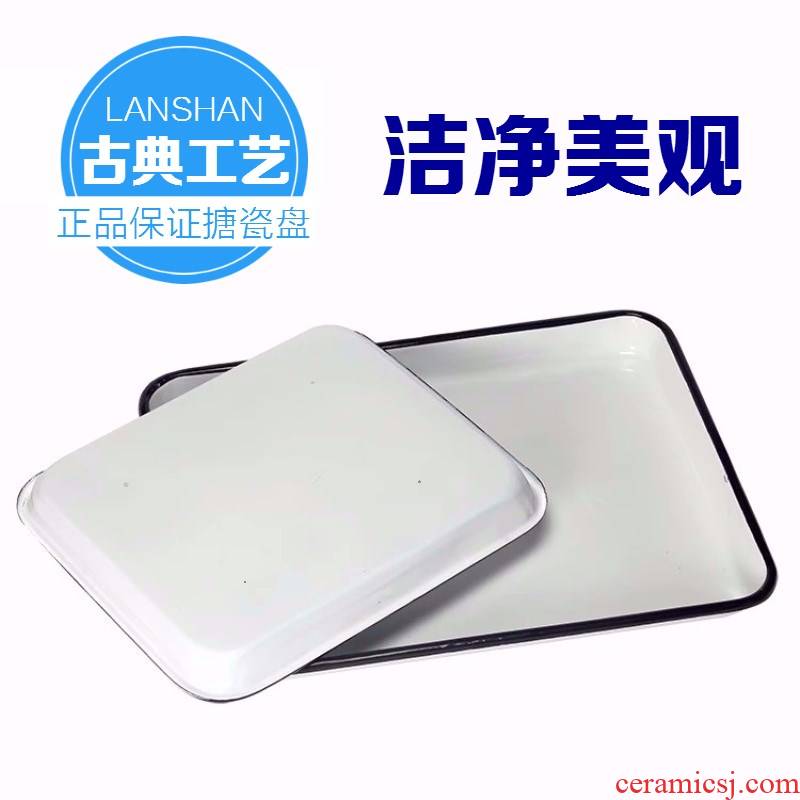 Laboratory with thick white square plate tray was white enamel disc white enamel plate chemical tray package mail