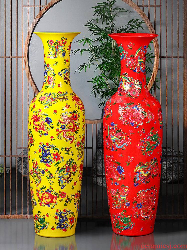 Jingdezhen ceramics vase landing in extremely good fortune Chinese king hotel in the sitting room porch retro furnishing articles