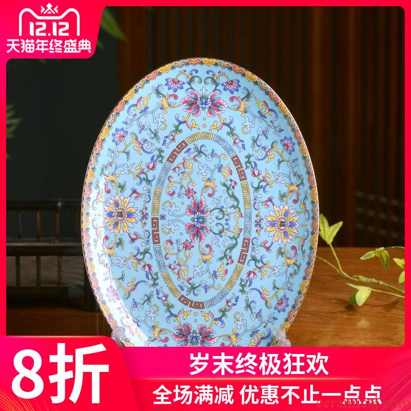 Large fish dish of jingdezhen ceramics 12 - inch ipads China steamed fish plate oval plate of the new creative household