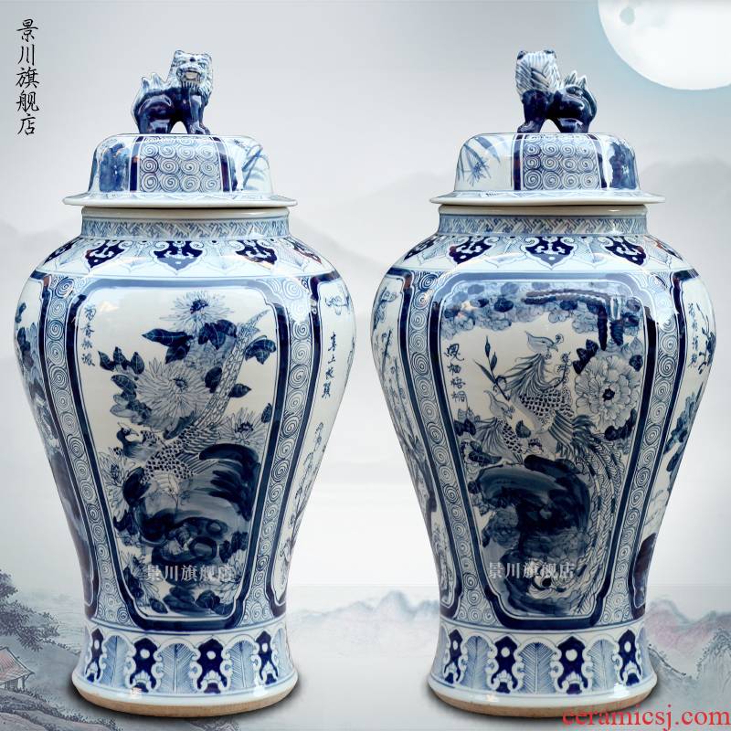 The general pot of jingdezhen porcelain pottery by patterns extra large antique vase, The sitting room of Chinese style household furnishing articles