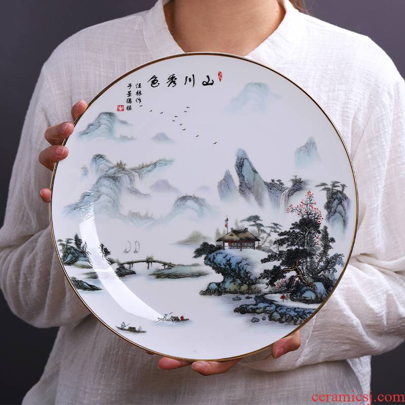 Jingdezhen ceramics hang dish place decoration plate up phnom penh ipads China TV ark, sitting room of Chinese style household ornaments