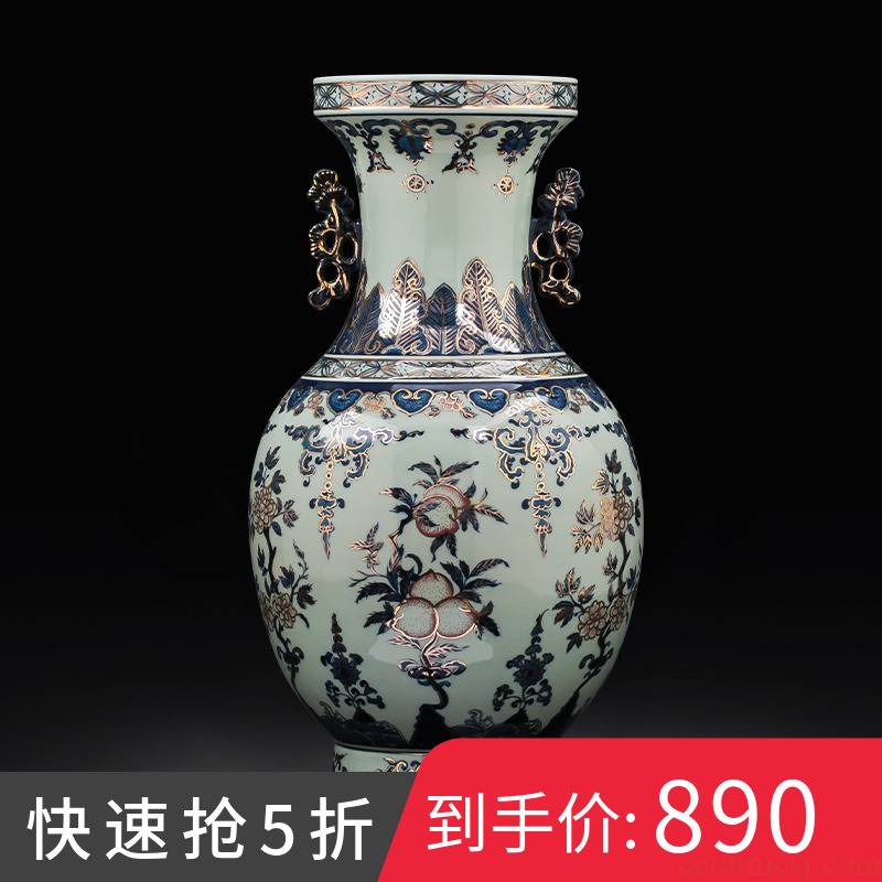 Jingdezhen ceramics hand - made the see colour blue and white porcelain vase imitation the qing qianlong Chinese key-2 luxury home decoration furnishing articles
