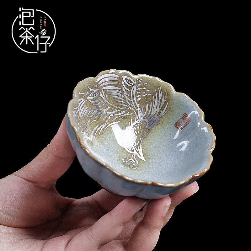 The Open piece of ice to crack your up glaze pure manual hand - made ceramic kung fu can keep small cup single master cup tea cups