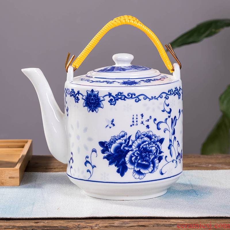 Cool bottle ceramic kettle large blue and white porcelain cold boiled water filter kettle pot pot of domestic large capacity of cold water