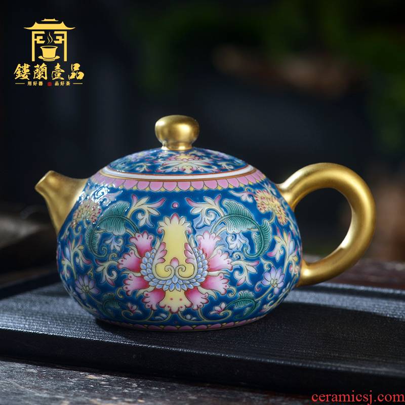 Jingdezhen ceramic all hand - made colored enamel pot of xi shi ewer teapot kung fu tea set large capacity single pot, kettle