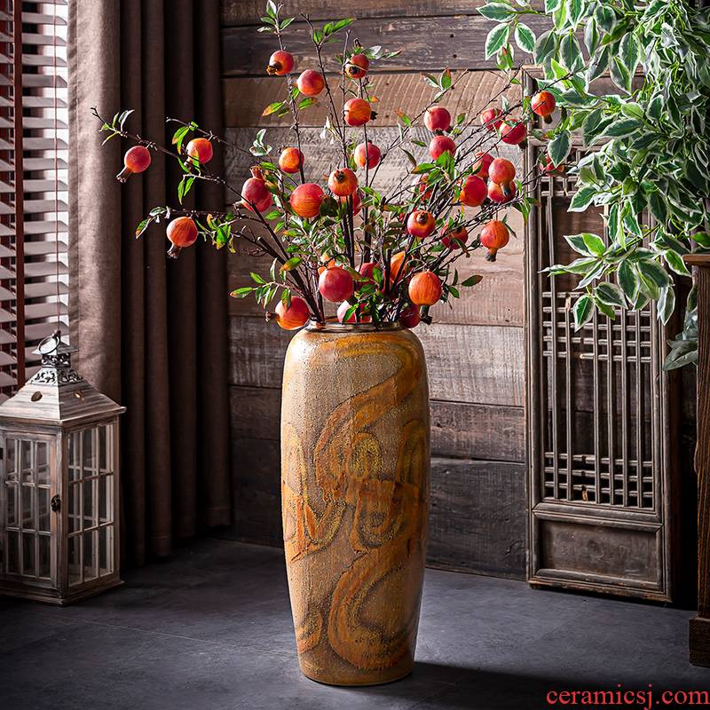 Restore ancient ways do old vase Chinese plug-in landing dried flowers sitting room hotel decoration jingdezhen ceramic thick some ceramic pot furnishing articles