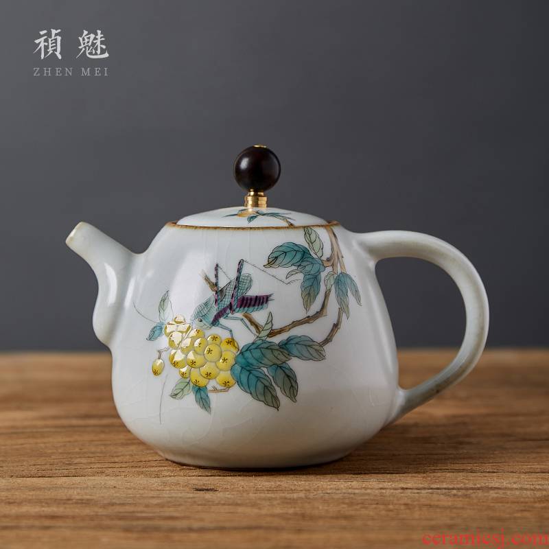 Shot incarnate your up hand - made crickets loquat kung fu tea pot of jingdezhen ceramics home filtration teapot single pot