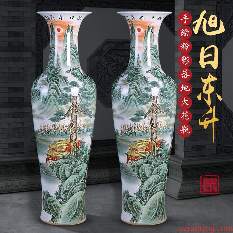 Jingdezhen chinaware big vase hand - made landing large heavy Chinese sitting room adornment opening gifts furnishing articles
