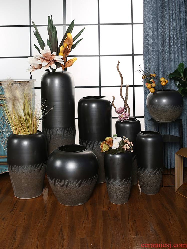 Restoring ancient ways of jingdezhen ceramic big pottery vase household dried flower arranging flowers furnishing articles I and contracted sitting room be born
