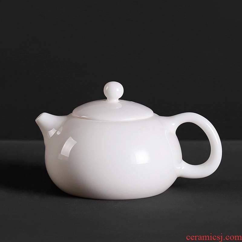 Qiao mu PMZ dehua white pot of little teapot kung fu tea set ceramic mini small pure white porcelain beauty hand put the pot