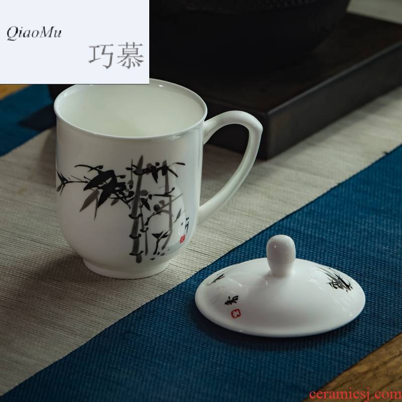 Qiao mu jingdezhen ceramic cups with cover cup ipads porcelain cup 10 only office the meeting reception with tea