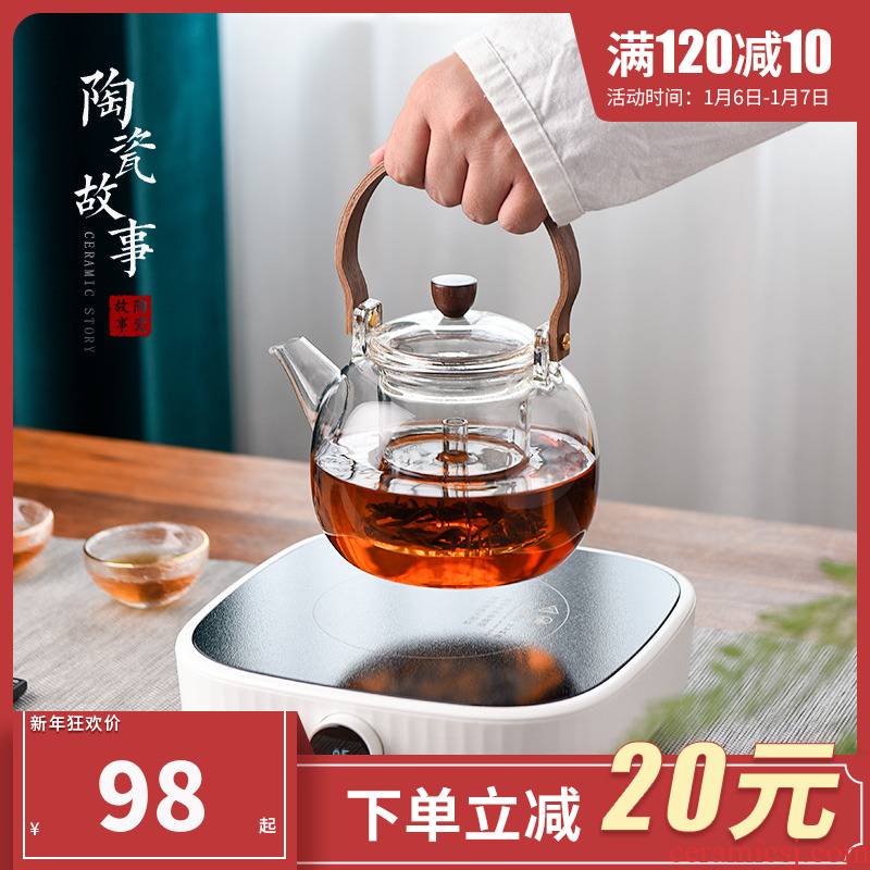 Cooking kettle electric teapot heat - resistant glass ceramic story TaoLu boiled tea ware suit household filter teapot